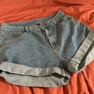 Cuffed Jean Shorts
